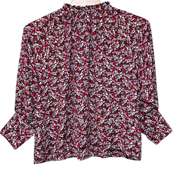 Sanctuary Flower Power Keyhole Tie Neck Top in Flower Bath Size‎ 2X Button Cuff - Picture 3 of 8